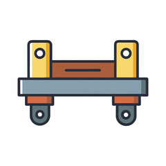 Stylized icon of a mechanical component or machine part
