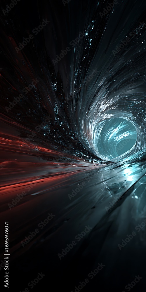 Poster a mesmerizing vortex of contrasting colors creates a dynamic and surreal tunnel effect, drawing the 