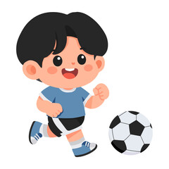 Obraz premium Illustration of Boy Playing Soccer