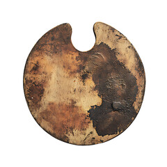 Worn Wooden Artist Palette with Paint Stains