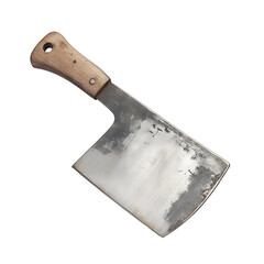 Vintage Cleaver with Wooden Handle and Worn Metal Blade
