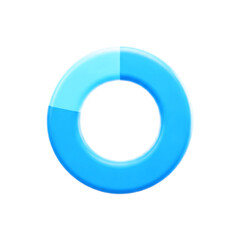 stunning 3d render of a blue circular progress ring modern ui element for web design and app interfaces, isolated on transparent background