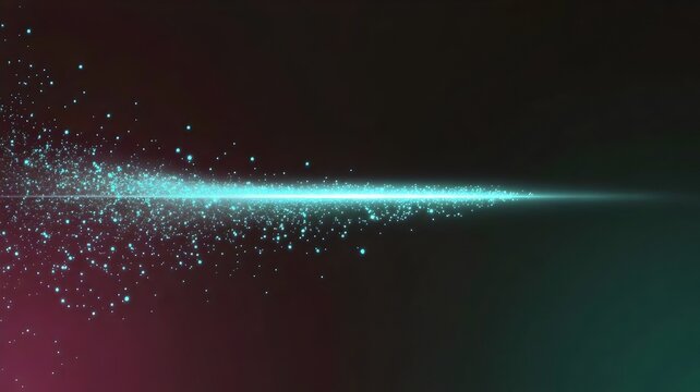 digital illustration of cyan dots merging into single white line symbolizing unification