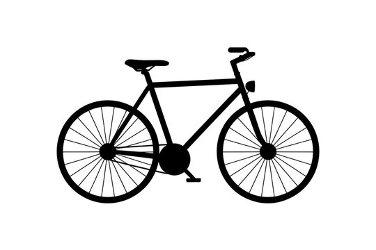 Black Bicycle Silhouette on White Background Transportation and Recreation Concept for Active Lifestyle and Eco Friendly Travel