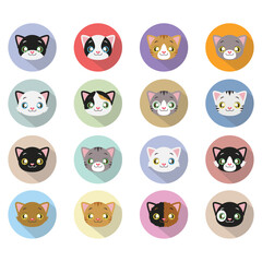 Cat faces collection