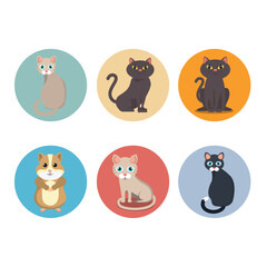 Cute mascots and pet shop icons