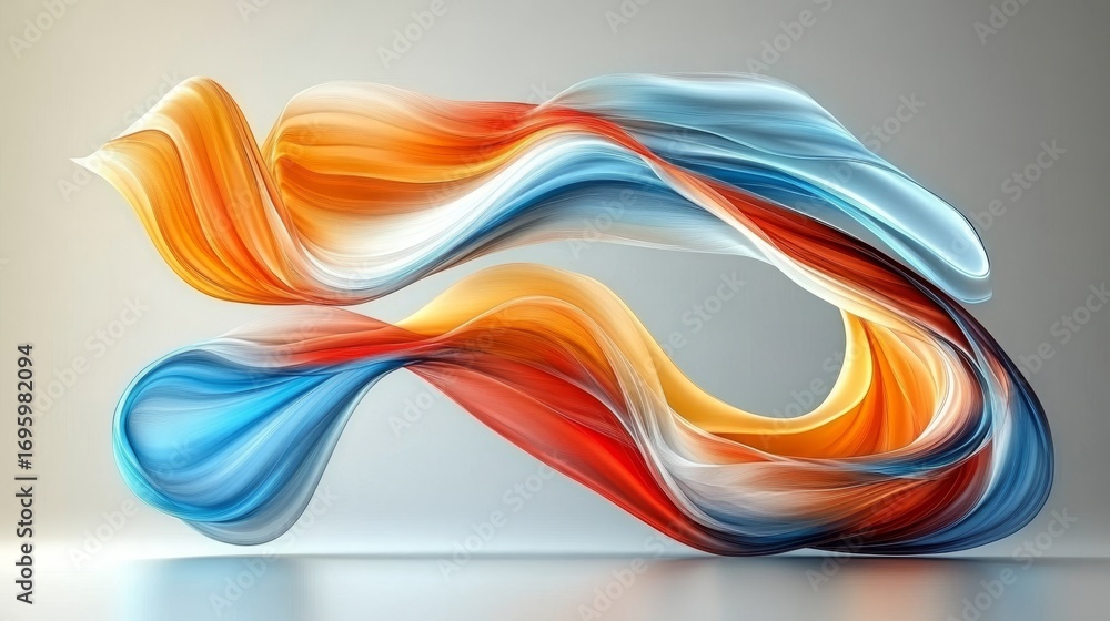 Poster vibrant spectrum swirl an abstract design of dynamic multicolored waves on a light backdrop