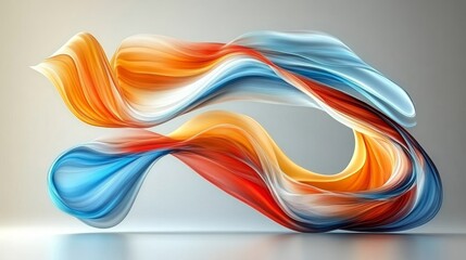 Vibrant Spectrum Swirl An Abstract Design of Dynamic Multicolored Waves on a Light Backdrop