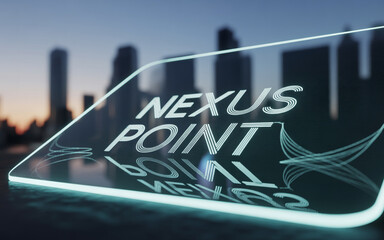 Photograph of a Sleek Futuristic Holographic Display with Neon Blue Interface Elements and Minimalist Sci-Fi Aesthetic