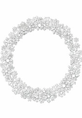 Silver Snowflake Wreath Winter Holiday Decoration with Delicate Details.