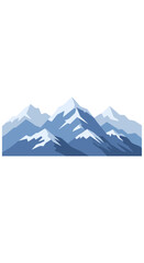Vector Illustration of Blue and White Mountain Range.