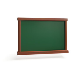 Chalkboard 3d Icon Green Classroom Board with Wooden Frame Blank vector illustration