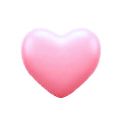 Fototapeta premium 3d model a delicate pink heart, symbol of love and romance for valentines or wedding designs, isolated on transparent background