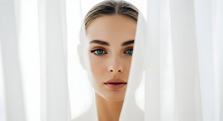 Reveal Your Natural Beauty Radiant Skin Care Beauty Portrait Woman Face Skincare Cosmetics Makeup Model Glamour Elegance Cosmetics Commercial