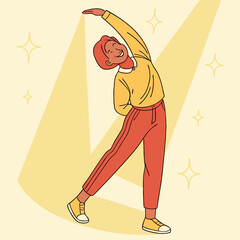 Person streching arms behind back warm up