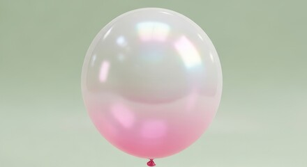 Pink and White Balloon on Pastel Background