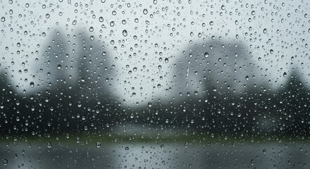 Raindrops on Glass: Atmospheric Window View