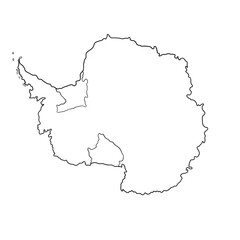 Antarctica continent black and white clip art hand drawn