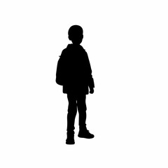 Silhouette of a student in a reflective jacket promoting safety awareness