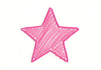 Obraz premium Simple pink hand-drawn star graphic design.