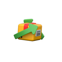 3D package with return arrow icon for product returns.
