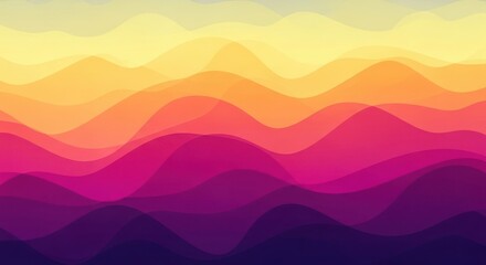 Abstract wavy gradient background with vibrant sunset colors