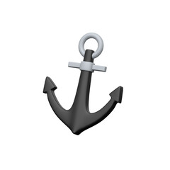 3D anchor icon representing maritime shipping and global logistics. © CreativeStudio