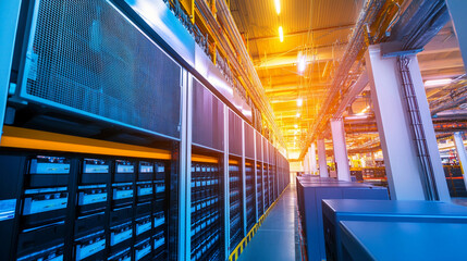 Industrial battery storage facility showcasing advanced technology Generative AI