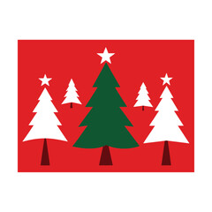 set of christmas trees