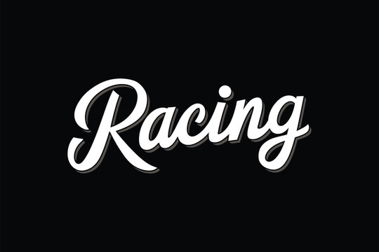 Racing A Stylish and Bold Typography on a Black Background for Dynamic Designs