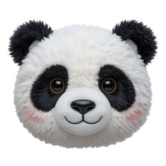 Adorable fluffy panda face with charming big eyes and rosy cheeks, perfect for children's books, toys, and playful branding.