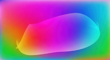 Vibrant gradient blob with soft edges on a rainbow background