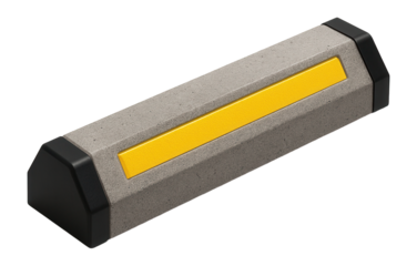 Concrete parking stop with embedded reflective elements