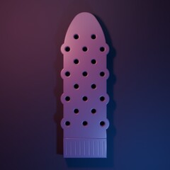 Purple Dildo vibrator for sex games icon isolated on purple-blue background. Sex toy for adult. Vaginal exercise machines for intimate. Minimalism concept. 3D render illustration