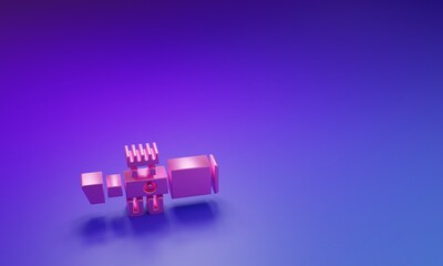 Pink Sniper optical sight icon isolated on purple-blue background. Sniper scope crosshairs. Minimalism concept. 3D render illustration