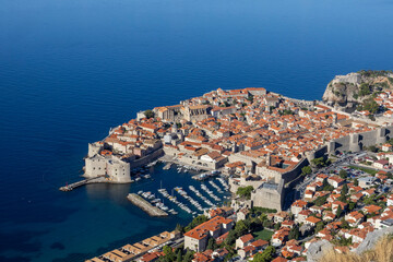 Top view of Dubrovnik old town 