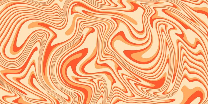 Soft orange wave fluid seamless pattern aesthetic abstract background