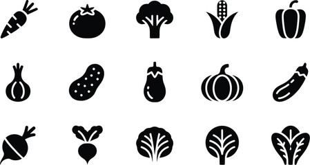 Vegetable icon set art