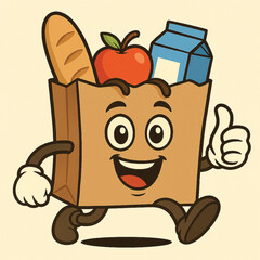 vector illustration a bag full of food