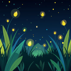 night sky with stars and moon