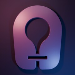 Purple Life jacket icon isolated on purple-blue background. Life vest icon. Extreme sport. Sport equipment. Minimalism concept. 3D render illustration