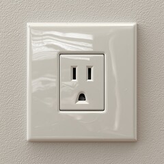 Close-up of standard electrical wall outlet on textured surface