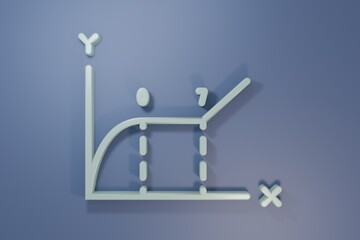 Grey Pie chart infographic icon isolated on purple-blue background. Diagram chart sign. Minimalism concept. 3D render illustration