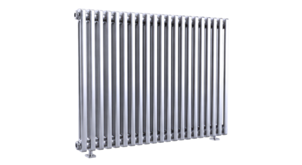 sleek chrome radiator 3d model of modern heating elegance for architectural designs, isolated on transparent background