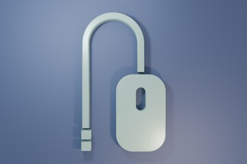 Grey Computer mouse icon isolated on purple-blue background. Optical with wheel symbol. Minimalism concept. 3D render illustration