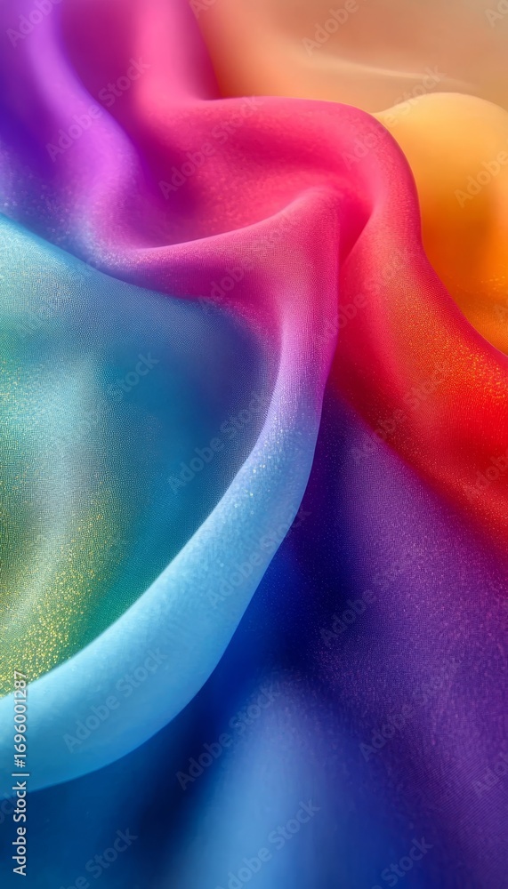 Poster abstract artistic flowing multi-colored gradient fabric texture background design with dreamy motion
