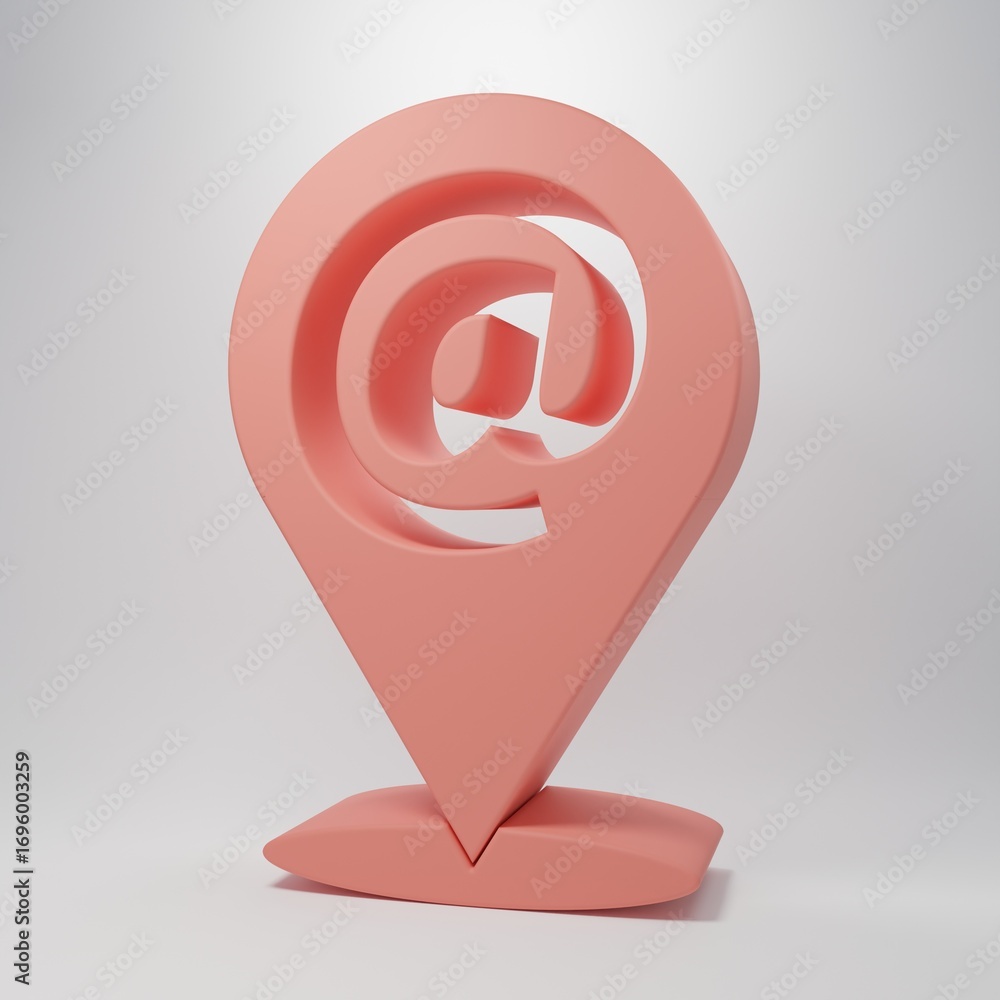 Poster pink location and mail and e-mail icon isolated on pink background. envelope symbol e-mail. email me