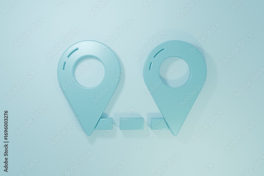 Aufkleber blue route location icon isolated on blue background. map pointer sign. concept of path or road. gps