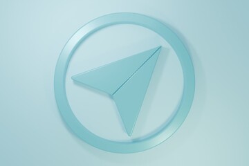 Blue Infographic of city map navigation icon isolated on blue background. Interface concept design. Geolocation concept. Minimalism concept. 3D render illustration