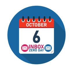Inbox Zero Day October 6 Email Organization and Productivity. banner for social media post. Vector Illustration